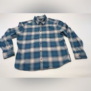 Wind River Blue Plaid Flannel Button-Down Shirt Size XL